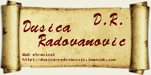 Dušica Radovanović vizit kartica